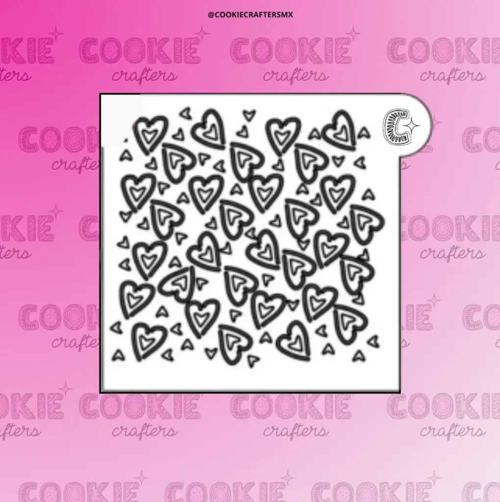 Stencil Corazones 2