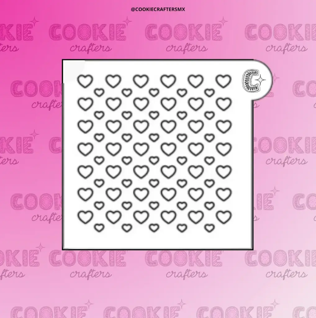 Stencil Corazones 3