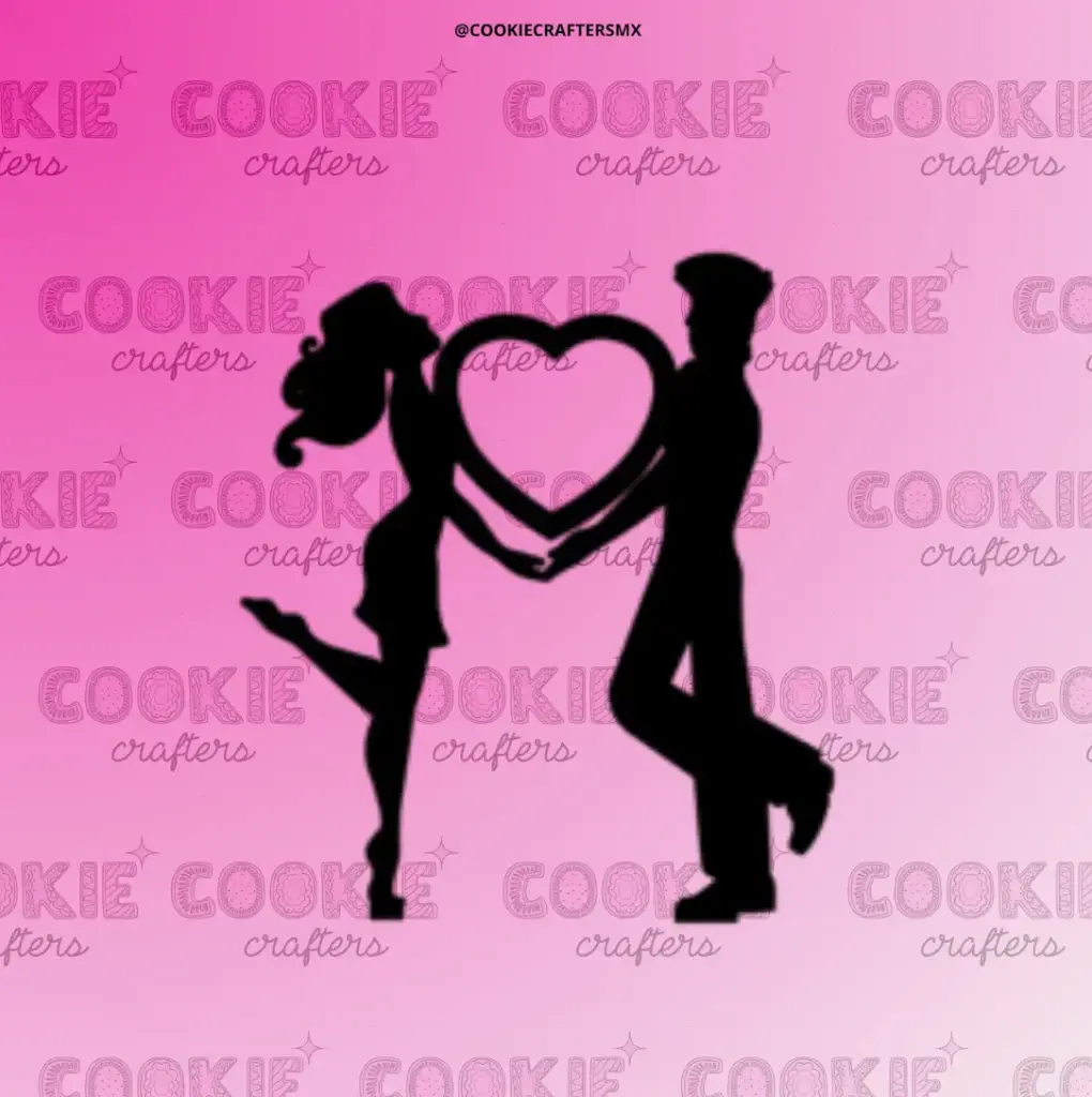 Cake Topper Pareja Con Corazón 1