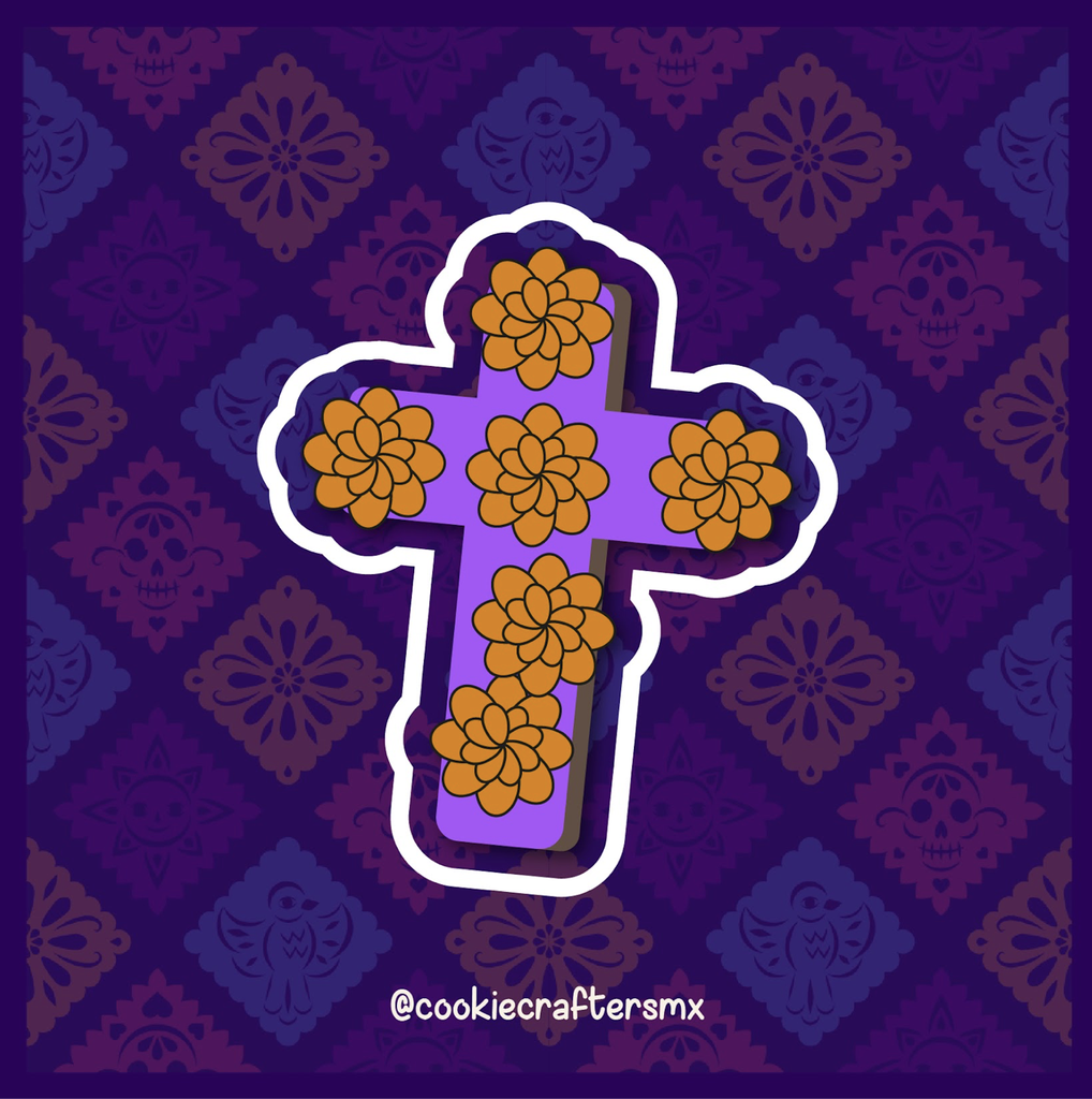 Cruz con Flor de Cempasuchil 1