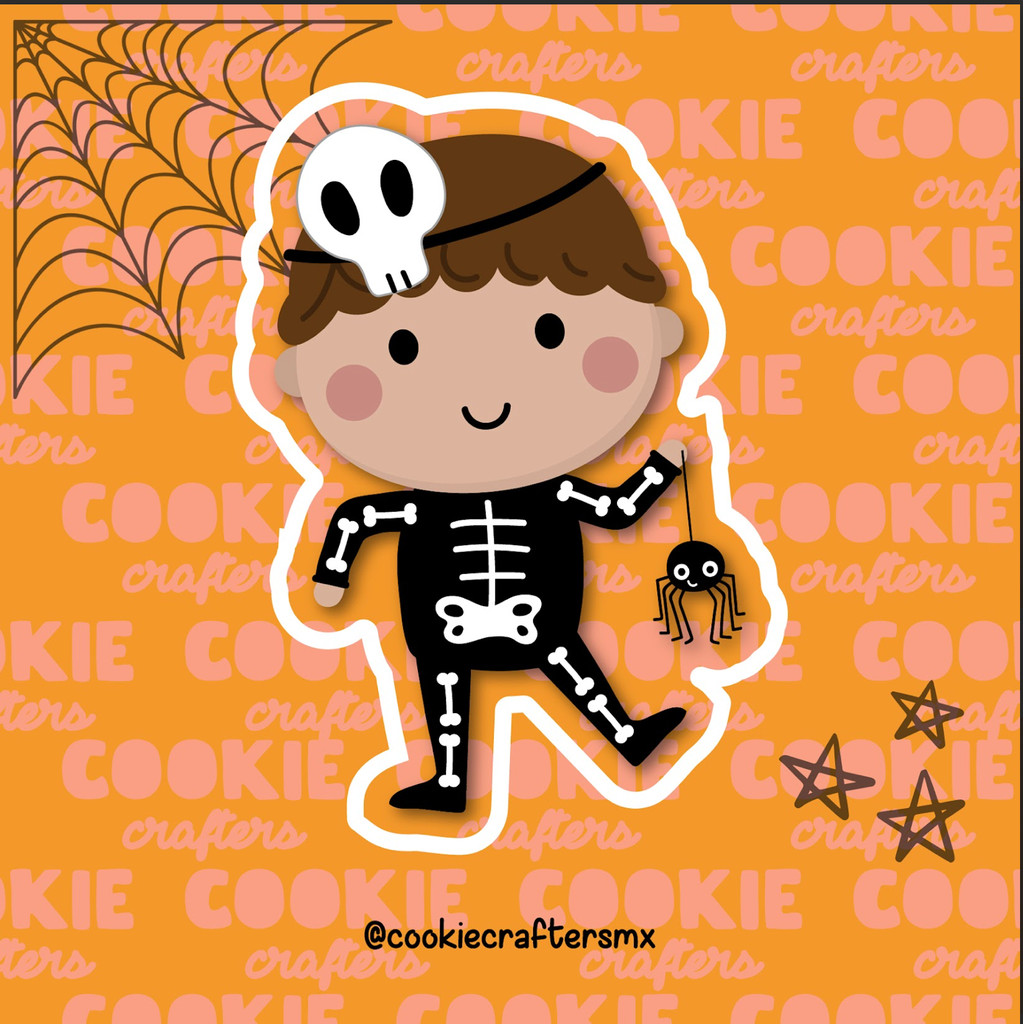 Niño Calavera Con Araña