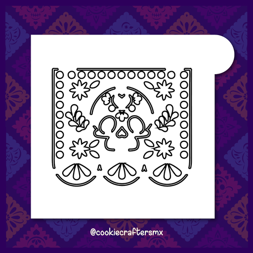Stencil Papel Picado día de Muertos 1