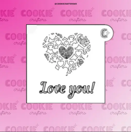 Stencil Corazones Love You