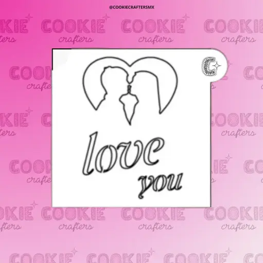 Stencil Love You Con Corazón