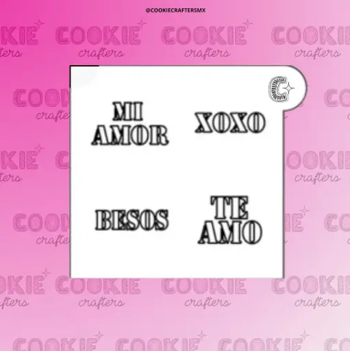 Stencil Mi Amor XOXO Besos Te Amo
