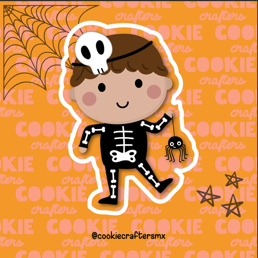 Niño Calavera Con Araña