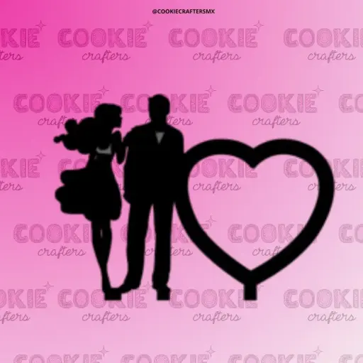 Cake Topper Pareja Con Corazón