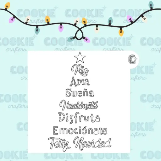 Stencil Árbol de Navidad con Frases