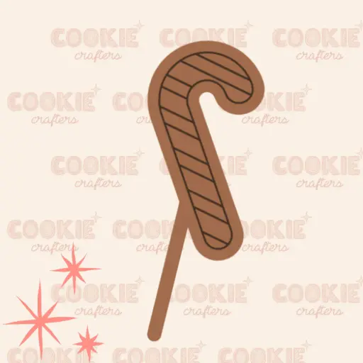 Cake Topper Bastón De Caramelo