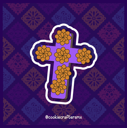 Cruz con Flor de Cempasuchil 1