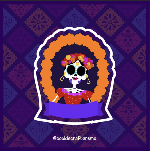 Catrina Cempasuchil con Texto