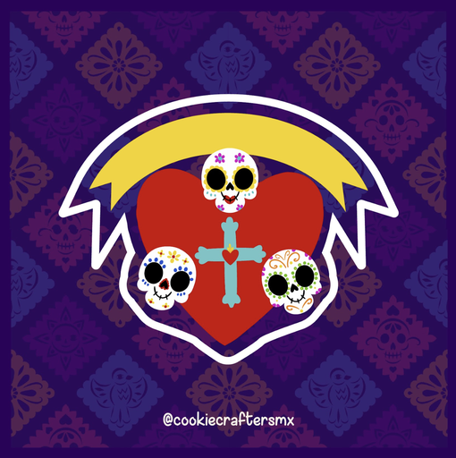 Trio de Calaveras con Corazón 